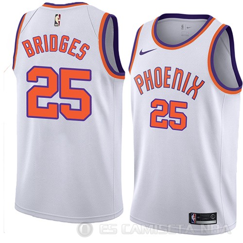 Camiseta Mikal Bridges #25 Phoenix Suns Classic 2018 Blanco - Haga un click en la imagen para cerrar